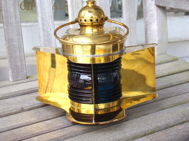 An antique brass Combination Port and Starboard Running Lamp circa 1900